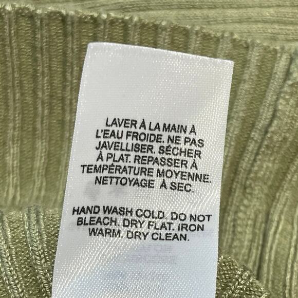 Garage Sweater Women's Green/Beige Small LS Cropped Ribbed Colorblock Streetwear - Picture 5 of 5